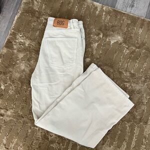 BDG cream corduroy wide leg pants